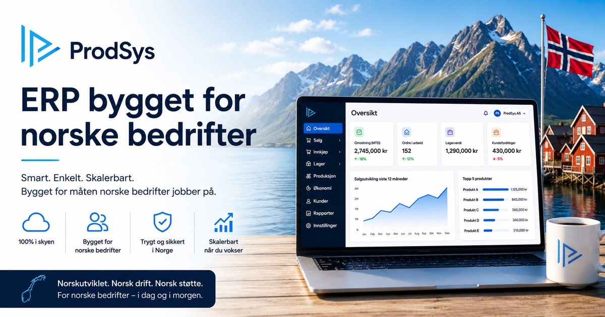 ProdSys — Marginen avgjøres før fakturaen | Sky-ERP for produksjon